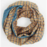 Foulard Coton Bio Pivoine Bleu