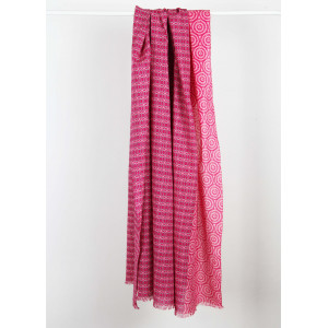 Foulard Coton Bio Pivoine Fuchsia