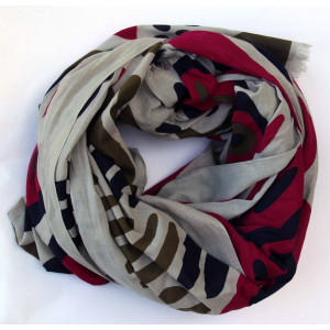 Foulard Coton Bio Shangha (Panafrica) Bordeaux