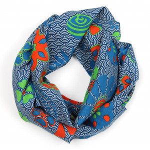 Carré Coton Seigaiha Orange