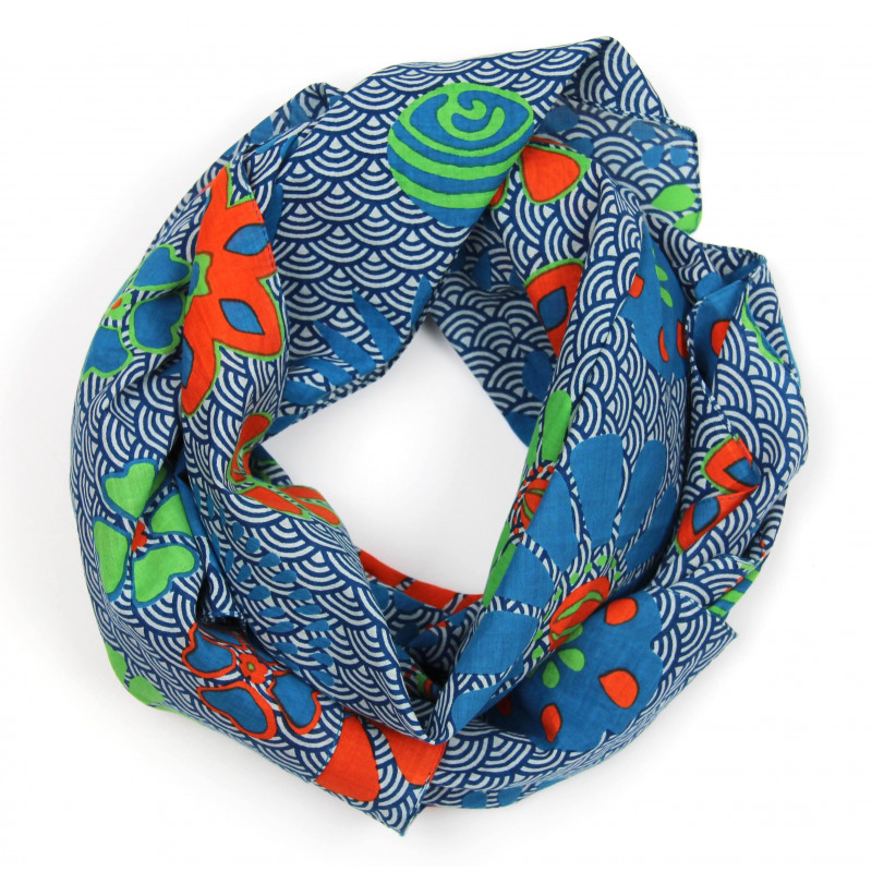 Carré Coton Seigaiha Orange