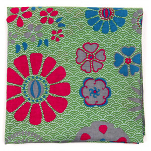 Carré Coton Seigaiha Vert Green