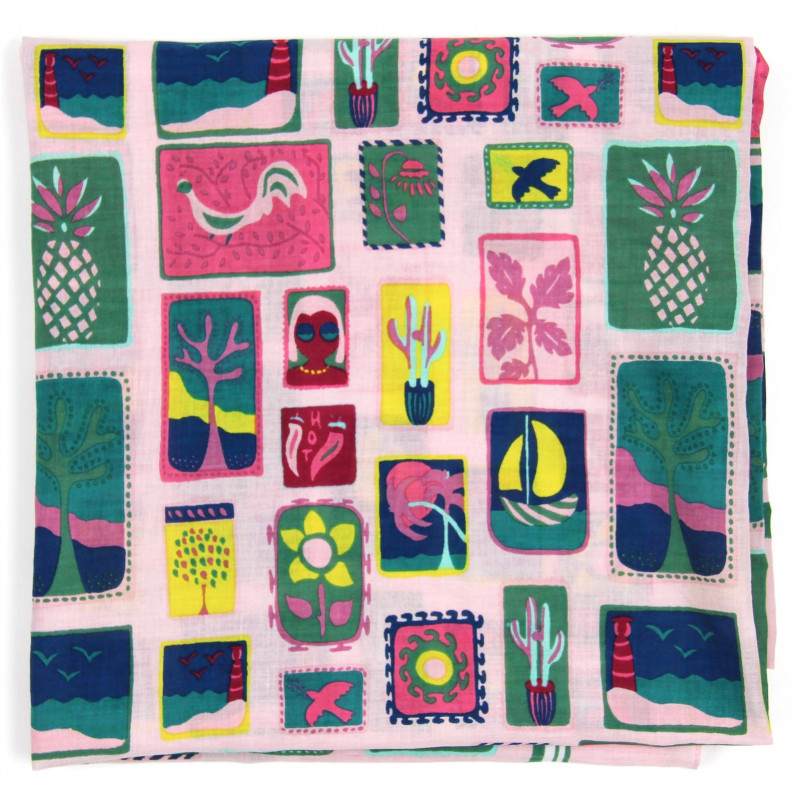 Carré Coton Holidays Vert Green