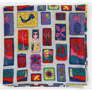 Carré Coton Holidays Prune Plum