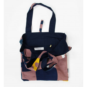 Cabas en coton upcycling Combination Marine Navy