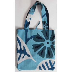 Cabas en Coton Upcycling Equateur Bleu Blue