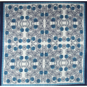 Carré Coton Burma Bleu Blue