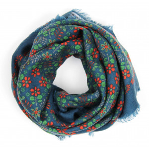 Carré Laine Agata Bleu