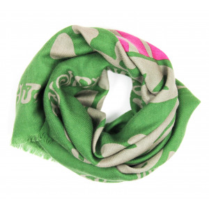 Wool Square Monstera Vert Green 