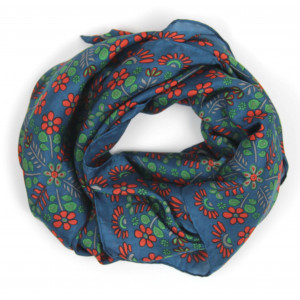 Carré Soie Nina Bleu