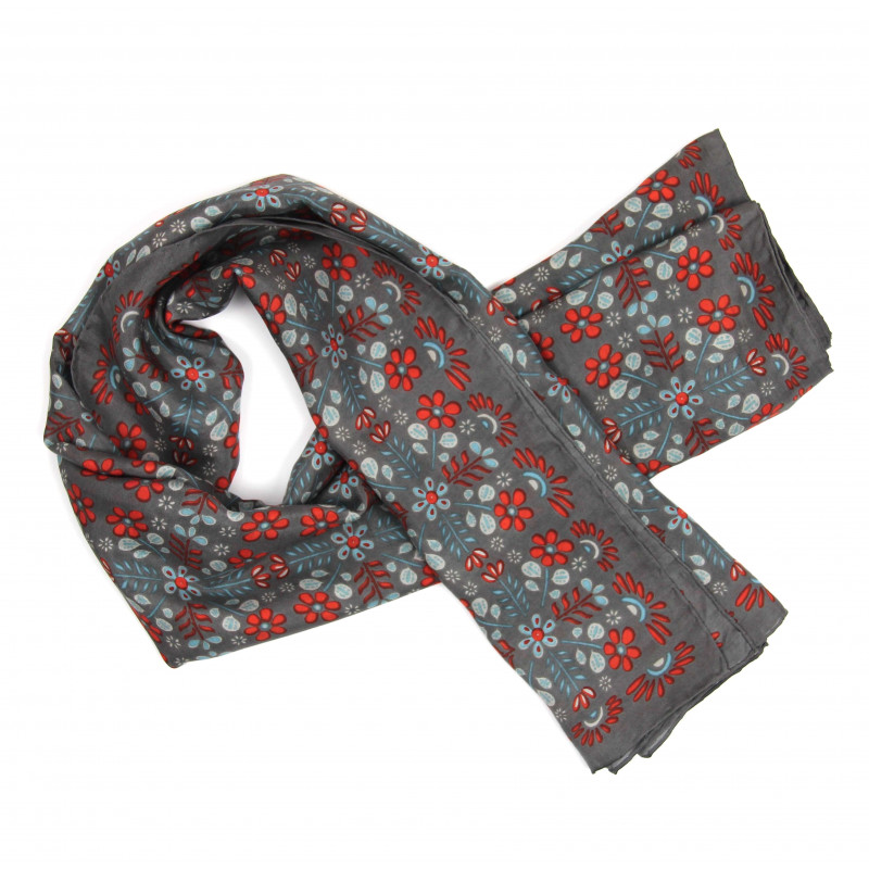 Carré Soie Nina Marron