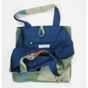 Cabas en coton upcycling Poppy Kaki