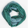 Foulard Coton Bio Pivoine Turquoise