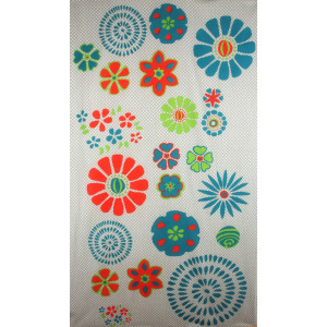 Foulard Coton Bio Ichimatsu Beige Gris