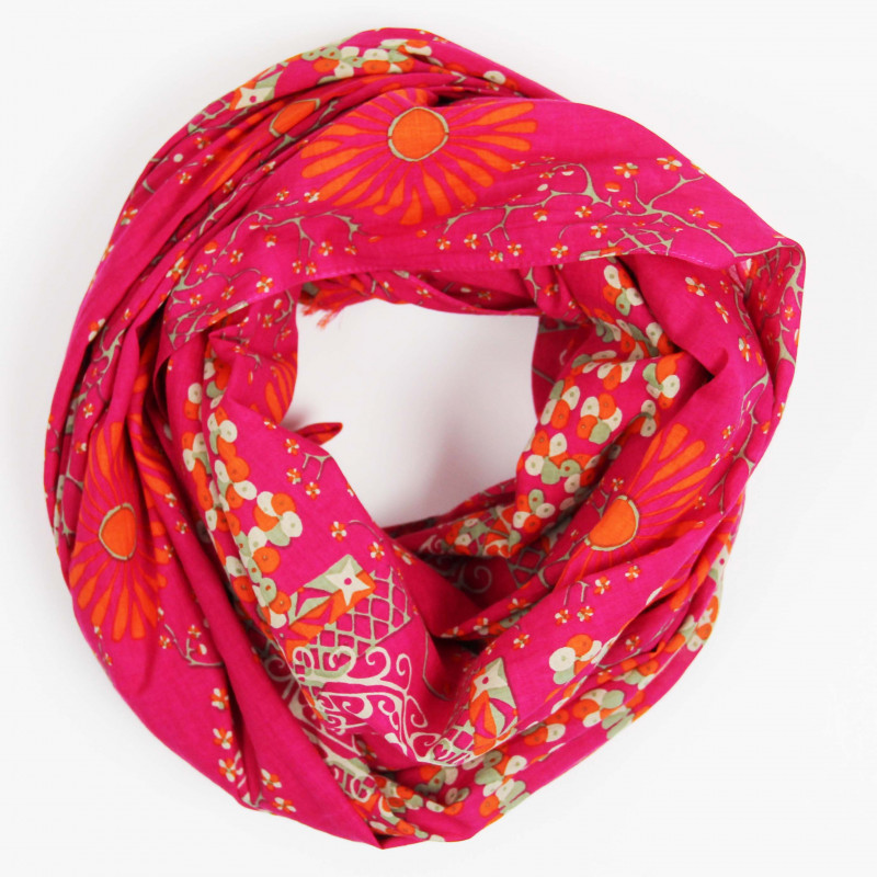 Foulard Coton Bio Ryoko Fuchsia