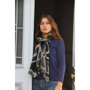XL Wool Scarf Sulipa Black Noir