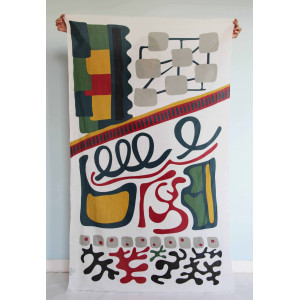 Foulard Coton Bio Combination Beige