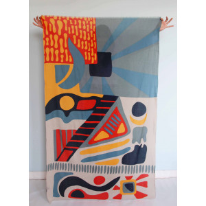 Foulard Coton Bio Sunshine Bleu/ Blue