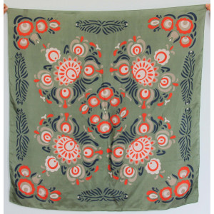 Carré Soie Anastasia Kaki