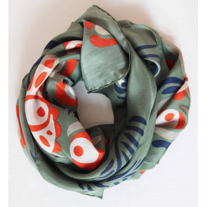 Carré Soie Anastasia Kaki