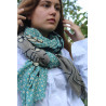 XL Wool Scarf Origami Blue