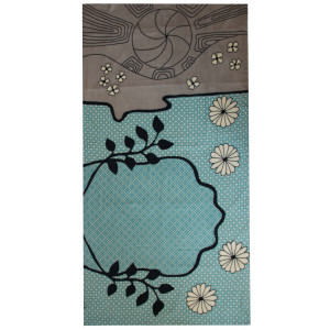 XL Wool Scarf Origami Blue