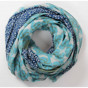 Foulard Coton Bio Baobab Bleu Blue 