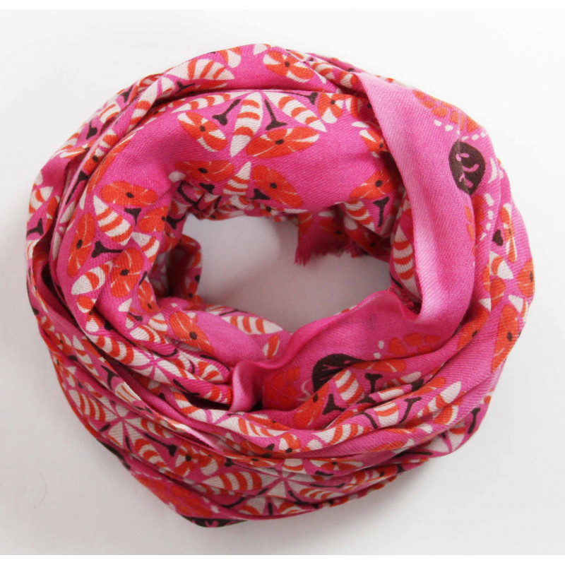 XL Wool Scarf Flamenco Fuchsia