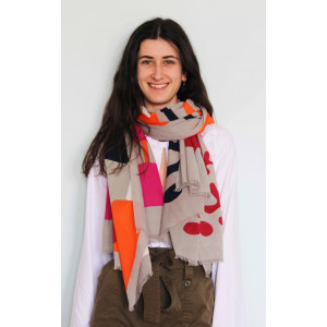 Foulard Coton Bio Combination Fuchsia