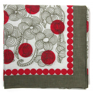 Carré Coton Burma Rouge Red