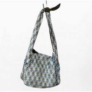 Upcycling Silk Bag Bobby Pondichery Bleu