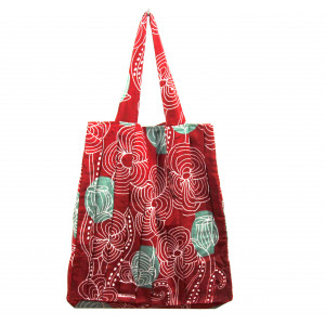 Upcycling Silk Bag Musette Mandalay Rouge