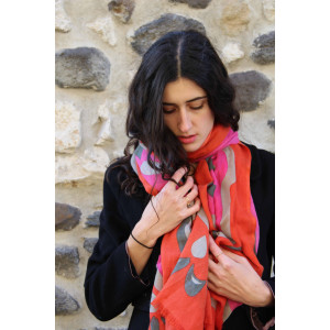 XL Wool Scarf Kamala Fuchsia