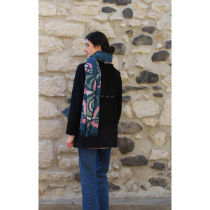XL Wool Scarf Aliona Navy Marine
