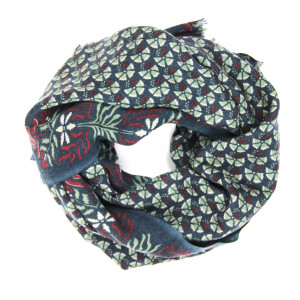 Wool Scarf Marigold Marine Navy