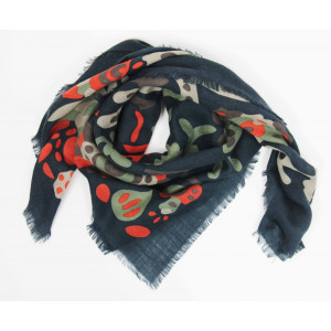 Wool Square Girandole Bleu Blue 