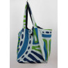 Cabas en coton upcycling Shangha Bleu Blue