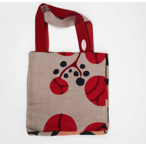 Cabas en coton upcycling Prunus Rouge Red