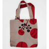 Cabas en coton upcycling Prunus Rouge Red