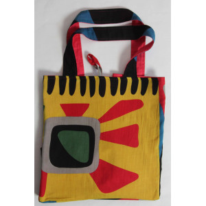 Cabas en coton upcycling Sunshine Noir