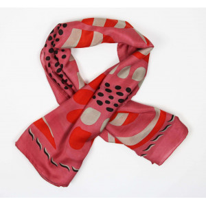 Carré Soie Myosotis Orange