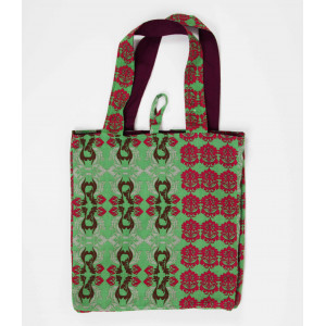 Cabas en coton upcycling Baroque Vert Green