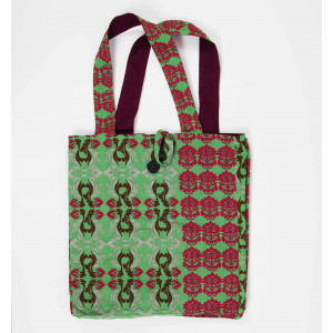Cabas en coton upcycling Baroque Vert Green