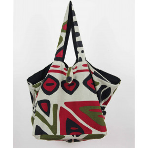 Cabas en coton upcycling Shangha Bordeaux