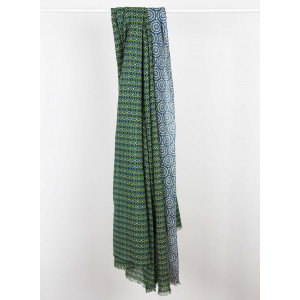 Foulard Coton Bio Pivoine Marine