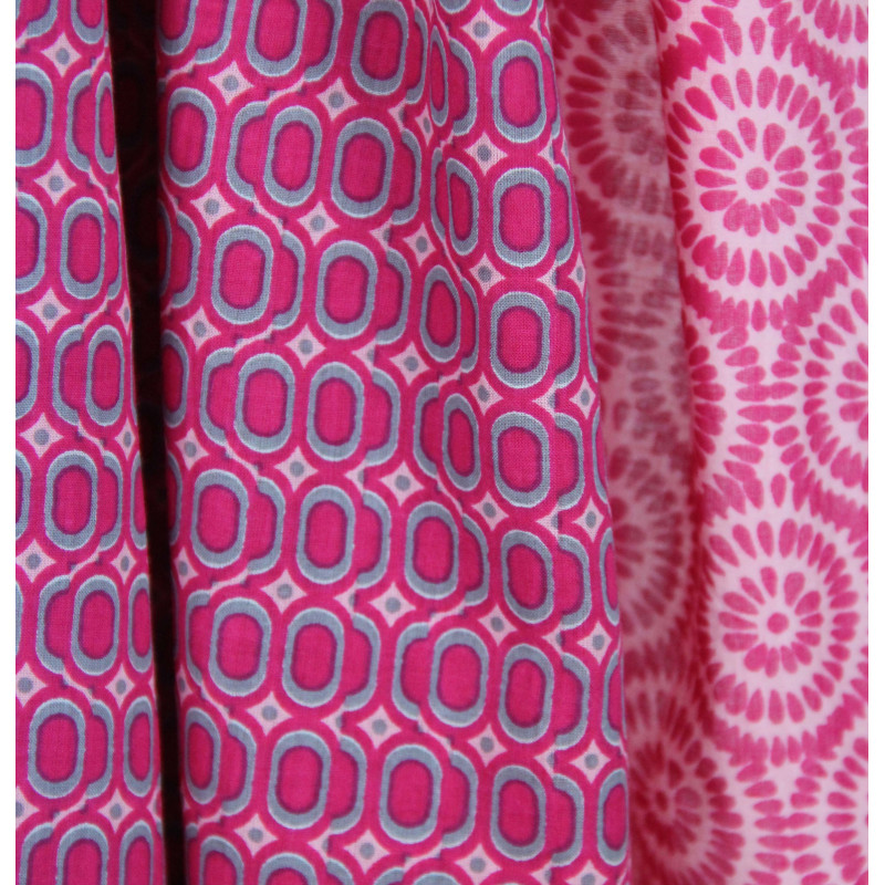 Foulard Coton Bio Pivoine Fuchsia