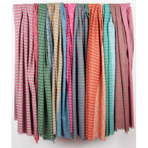 Foulard Coton Bio Pivoine Fuchsia