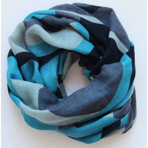 Echarpe Laine Infini Bleu Blue