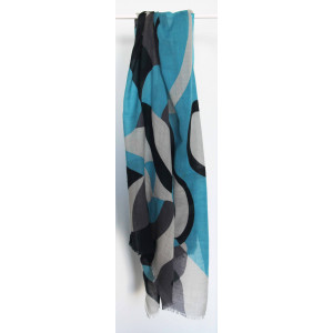 Echarpe Laine Infini Bleu Blue