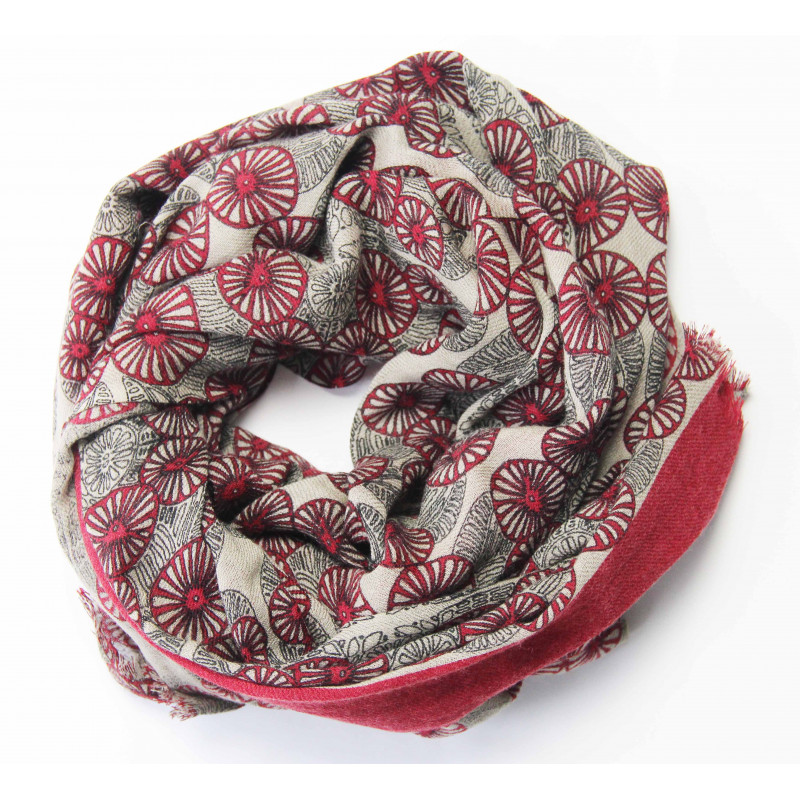 Echarpe Laine Ombrelle Rouge Red